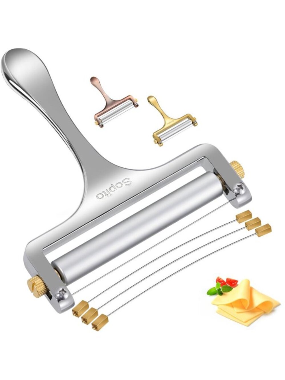 Sopito Stainless Steel Wire Cheese Slicer With 3 Extra Wires Silver, Silver